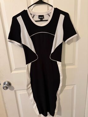 Just Cavalli Black and White Sporty Sculpted Mini Dress